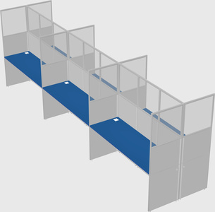Shared rectangular cubicle