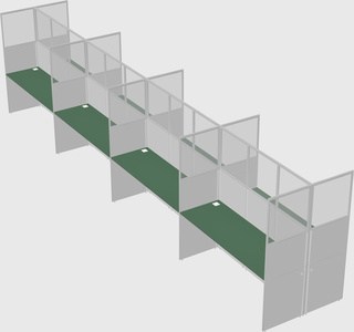 Shared rectangular cubicle