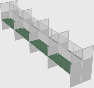 Shared rectangular cubicle