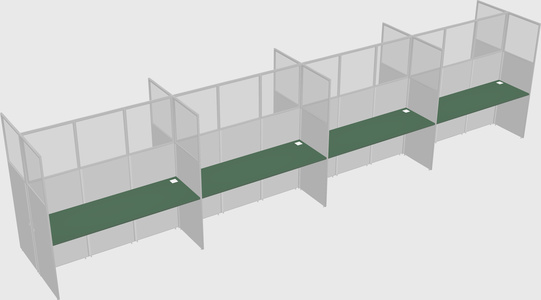 Shared rectangular cubicle