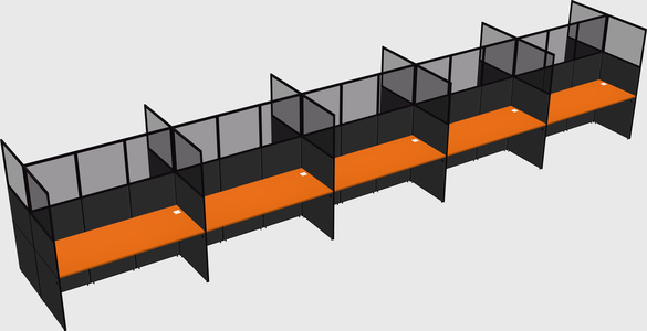 Shared rectangular cubicle