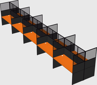 Shared rectangular cubicle