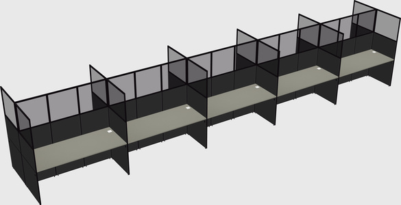 Shared rectangular cubicle