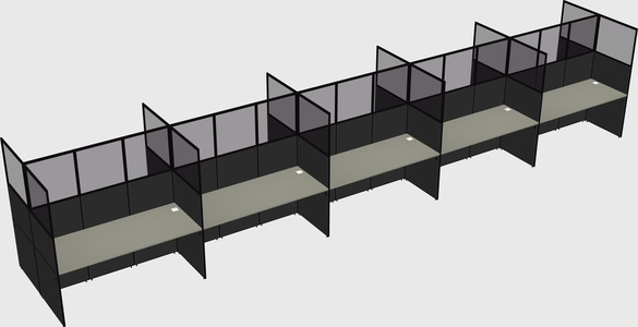 Shared rectangular cubicle