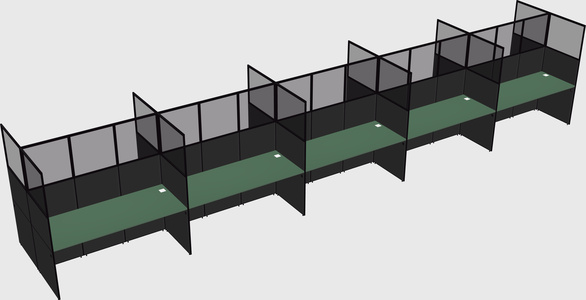 Shared rectangular cubicle