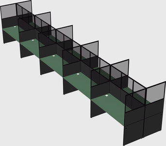 Shared rectangular cubicle