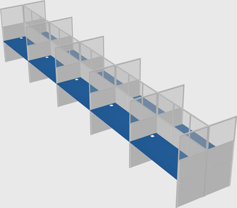 Shared rectangular cubicle