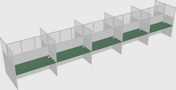 Shared rectangular cubicle