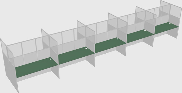 Shared rectangular cubicle