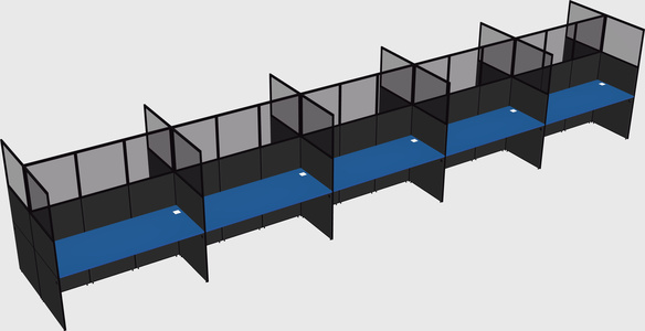 Shared rectangular cubicle