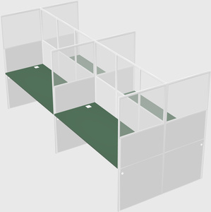 Shared rectangular cubicle