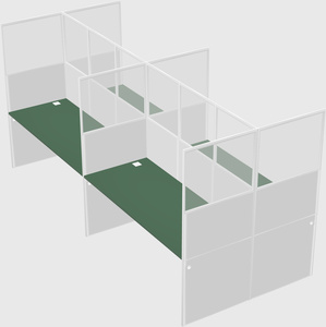 Shared rectangular cubicle