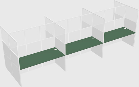Shared rectangular cubicle