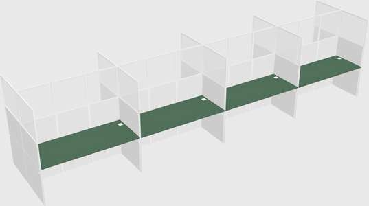 Shared rectangular cubicle