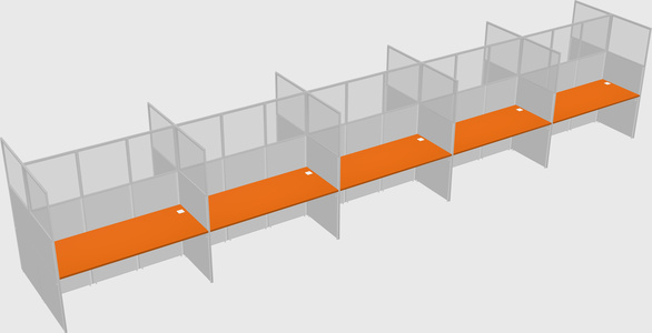 Shared rectangular cubicle