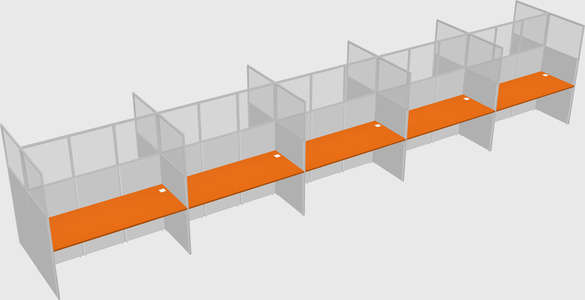 Shared rectangular cubicle
