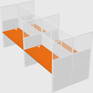 Shared rectangular cubicle