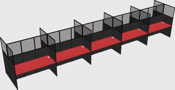 Shared rectangular cubicle