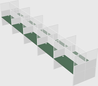 Shared rectangular cubicle