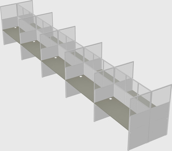 Shared rectangular cubicle
