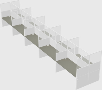 Shared rectangular cubicle