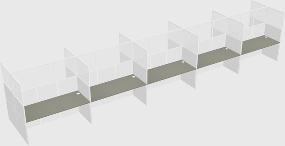 Shared rectangular cubicle