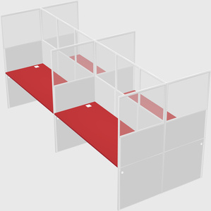 Shared rectangular cubicle