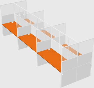 Shared rectangular cubicle