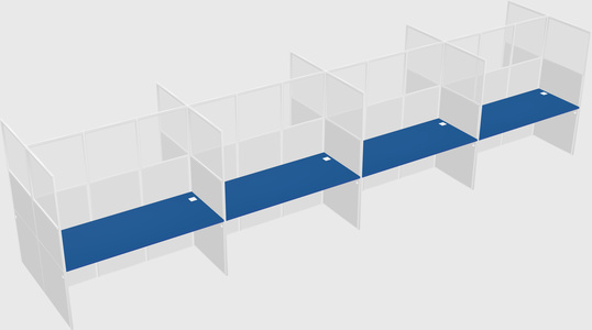Shared rectangular cubicle