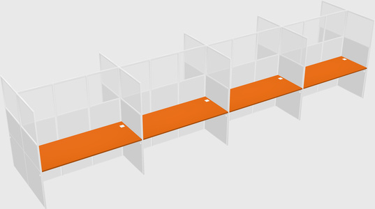 Shared rectangular cubicle