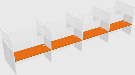 Shared rectangular cubicle