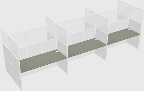 Shared rectangular cubicle