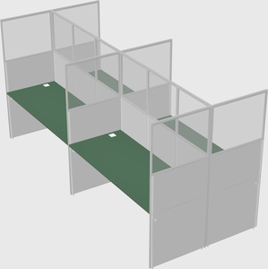 Shared rectangular cubicle