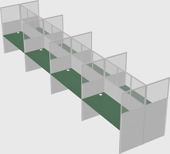 Shared rectangular cubicle