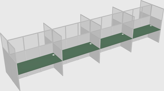 Shared rectangular cubicle