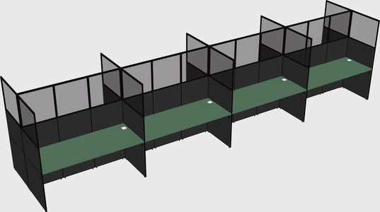 Shared rectangular cubicle