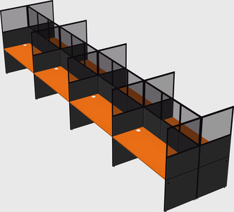 Shared rectangular cubicle