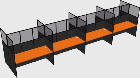 Shared rectangular cubicle