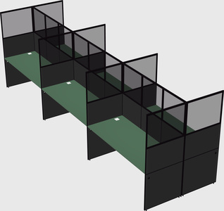 Shared rectangular cubicle