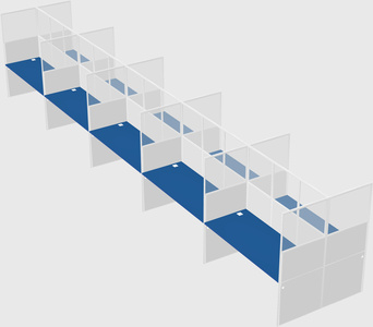 Shared rectangular cubicle