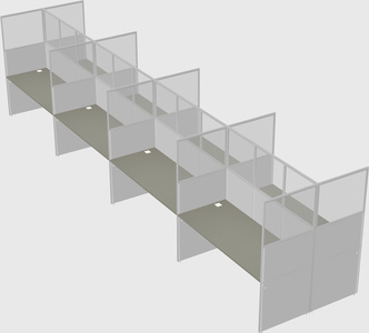 Shared rectangular cubicle