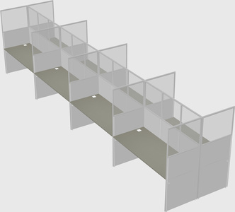Shared rectangular cubicle