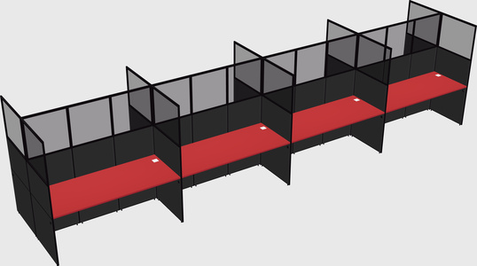 Shared rectangular cubicle
