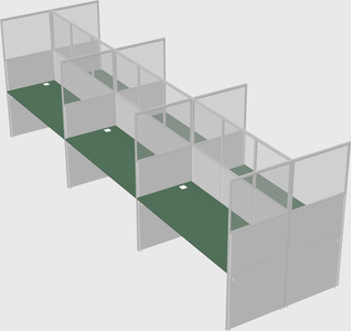 Shared rectangular cubicle