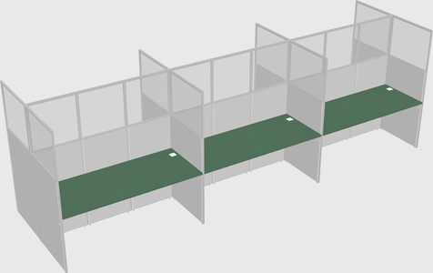 Shared rectangular cubicle