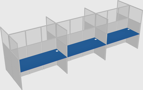 Shared rectangular cubicle