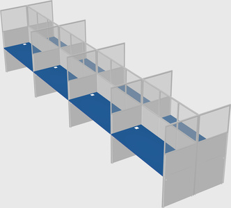 Shared rectangular cubicle