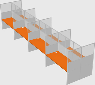 Shared rectangular cubicle
