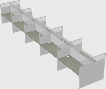 Shared rectangular cubicle