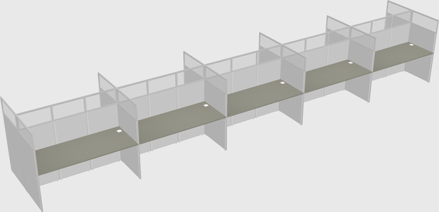 Shared rectangular cubicle